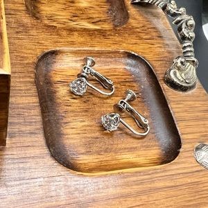 Vintage Real Stainless silver earrings |Screw Back| Shiny earrings